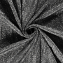 Tissu jersey polyester brillant Glamour, noir