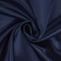 Tissu satin polyester uni, bleu foncé