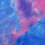 Tissu jersey polyester Batik Tie dye, rose fuchsia