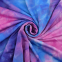 Tissu jersey polyester Batik Tie dye, rose fuchsia