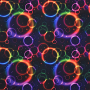 Tissu jersey polyester Bulles Color Bubbles, noir
