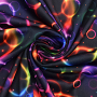 Tissu jersey polyester Bulles Color Bubbles, noir