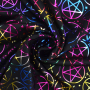 Tissu jersey polyester Halloween Pentagramme, noir