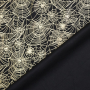 Tissu jersey polyester Halloween Toile d’araignée, noir