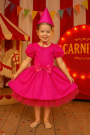 Tissu jersey polyester, rose fuchsia