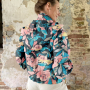Polyesterstof linnen look, marineblauw