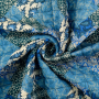 Doorgestikte popeline stof Paisley, blauw