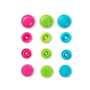 Boutons pression Color Flower Mix green