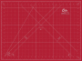 Qillo Schneidematte 60 x 45 cm, rot-grau