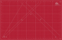Qillo cutting mat 60 x 90 cm, red-grey