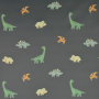 Rain coat fabric Aqua Protect Dinosaurs, deep dark green