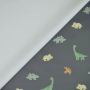 Rain coat fabric Aqua Protect Dinosaurs, deep dark green