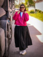 Rain coat fabric Metallic, bright pink
