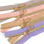 Fermeture Éclair au mètre non séparable 1 mètre. lilas/or