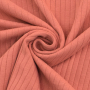 Tissu jersey de coton côtelé, pêche