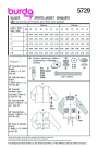 Sewing pattern Sports Jacket Burda 5729, En/Ger/Fr