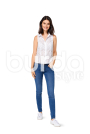 Schnittmuster Bluse , Hemdkragen , Stehkragen , Ärmelblende, Burda 6527