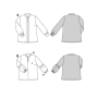 Naaipatroon blouse, Burda 5839, Nl/Dui/En/Fr