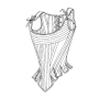 Naaipatroon Butterick 4254 historisch korset, maat 38-42, Dui/En/Fr