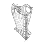 Naaipatroon Butterick 4254 historisch korset, maat 38-42, Dui/En/Fr
