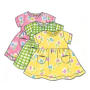 Naaipatroon Butterick 5624 baby outfit, maat 0-9M, Dui/En