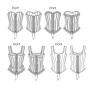 Naaipatroon Butterick 5662 historisch korset, maat 32-40, Dui/En/Fr