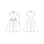 Patron Butterick 6055 robe rétro, taille 32-40, en français