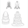 Patron Butterick 6692 robe historique, taille 40 - 48, en français