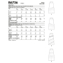 Patron Butterick 6736 jupe , taille 32-40, en français