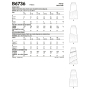 Patron Butterick 6736 jupe , taille 42-50, en français