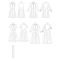 Patron Butterick 6843 robe de styliste femme, taille 34-42, en français