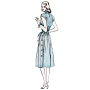 Patron Butterick 6889 robe rétro femme, taille 32-40, en français