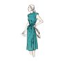 Patron Butterick 6889 robe rétro femme, taille 42-50, en français