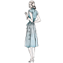 Patron Butterick 6889 robe rétro femme, taille 42-50, en français