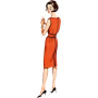 Patron Butterick 6955 robe vintage femme, taille  34-42, en français