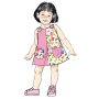 Patron Butterick 7003 robe tablier/culotte enfant, version papier, taille 1/2–4ans, en français