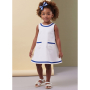 Patron Butterick 7003 robe tablier/culotte enfant, version papier, taille 1/2–4ans, en français