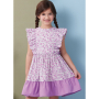 Patron Butterick 7004 robe tablier/culotte enfant, version papier, taille 3-8ans, en français