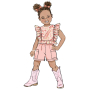 Patron Butterick 7004 robe tablier/culotte enfant, version papier, taille 3-8ans, en français
