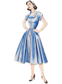 Patron Butterick retro 7019 robe vintage femme, version papier, taille 34-42, en français