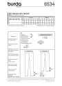 Patron Burda 6534 Pantalon, jean, 3/4, en français