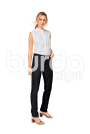 Patron Burda 6534 Pantalon, jean, 3/4, en français