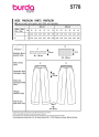Naaipatroon Broek Dames Burda 5778, NL/DE/GB/FR
