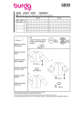 Patron Burda 5830 veste femme, version papier, en français