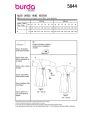 Naaipatroon jurk, Burda 5844, Nl/Dui/En/Fr