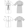 Naaipatroon jurk, Burda 5845, Nl/Dui/En/Fr