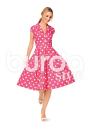 Pattern Dress, Burda 6520, En/Ger/Fr
