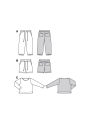 Patron Burda 9261 pantalon, short, t-shirt enfant, taille 98-128, en français
