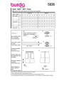 Patron Burda 5836 jupe femme, version papier, en français