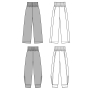 Naaipatroon broek,  Burda 7400, Nl/Dui/En/Fr